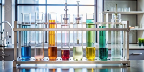 Chromatograph display of chemical separation with copy space, chromatography, complex mixture, separation photo