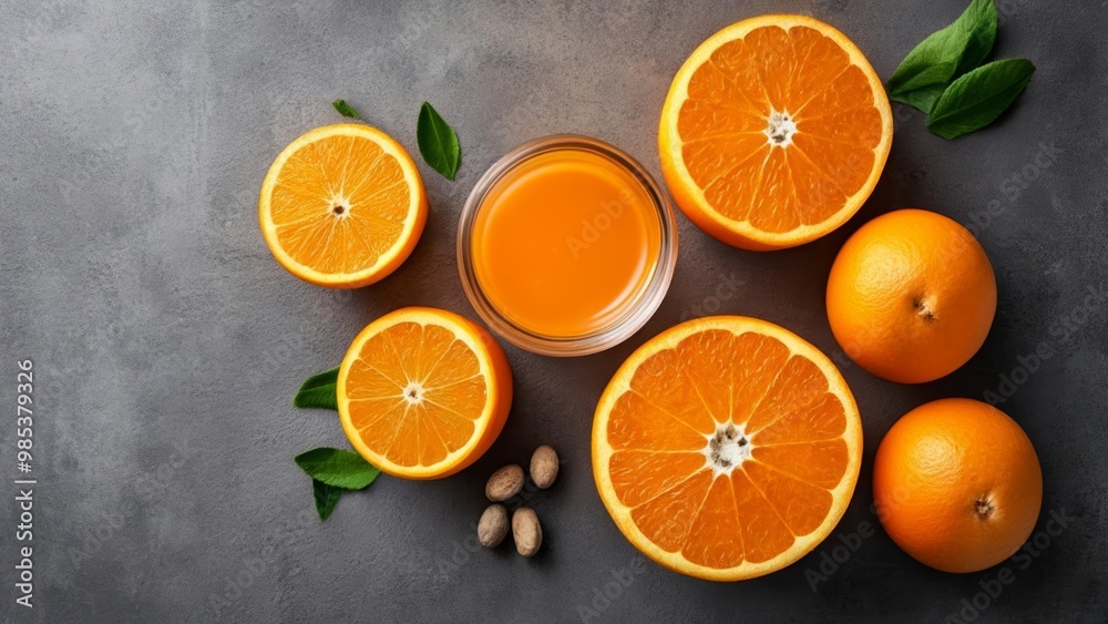 Freshness in a glass A vibrant orange juice experience Freshness in a glass A vibrant orange juice experience