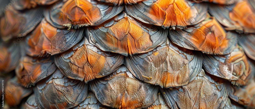 Fototapeta premium Scaled Tortoise Shell Textures in Natural Light