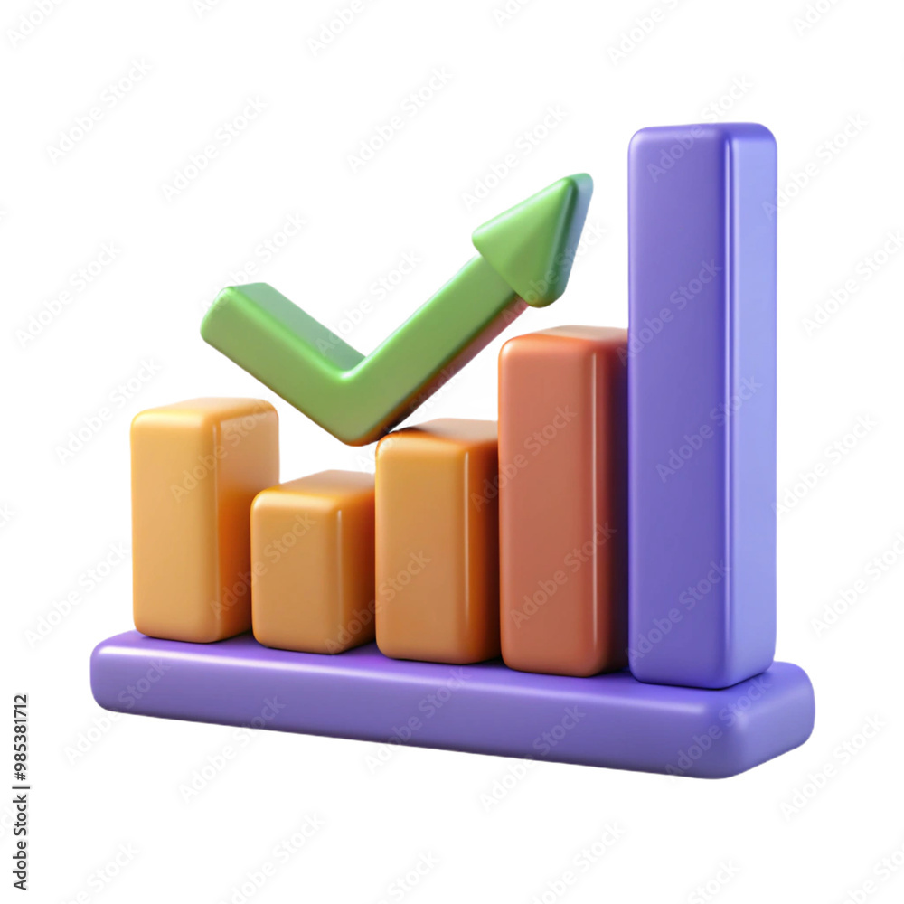 Chart Increasing 3d cartoon style illustration Chart Increasing 3d cartoon style illustration