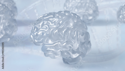 Foto The crystail Brain on white Background  3d rendering.