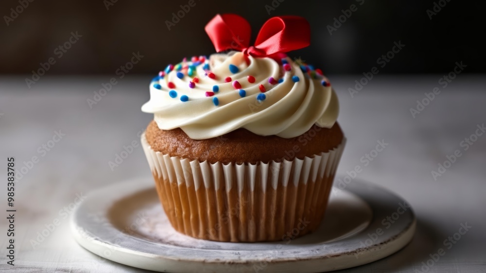 Deliciously decorated cupcake ready to be enjoyed Deliciously decorated cupcake ready to be enjoyed