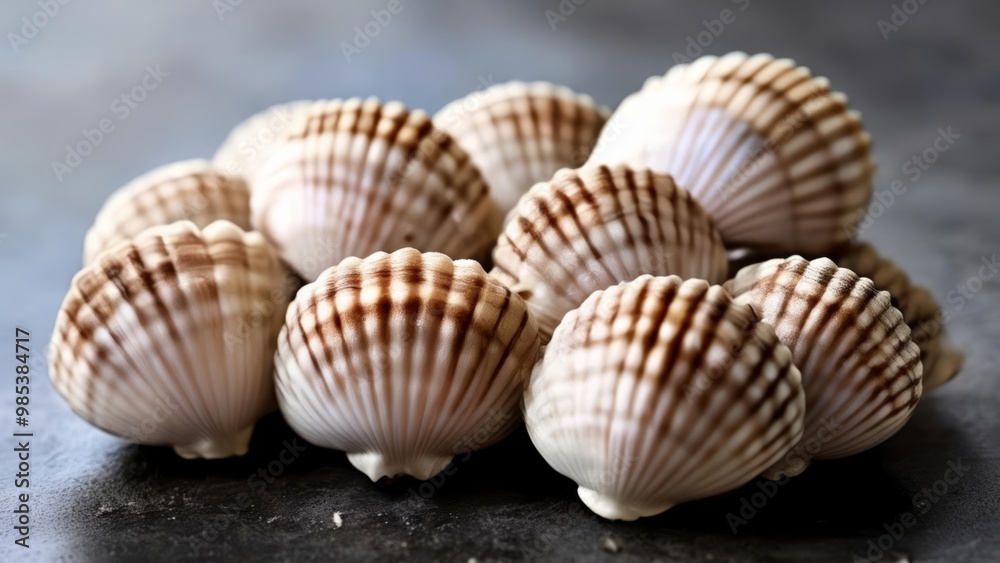 Seashells in a pile a symbol of the seas bounty Seashells in a pile a symbol of the seas bounty