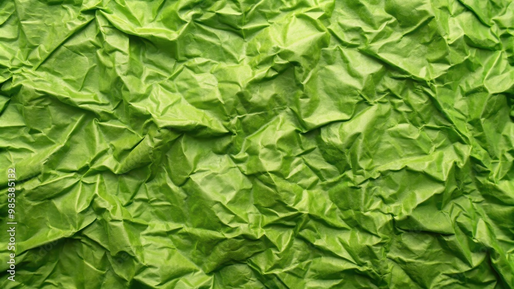 Fototapeta premium Closeup of crumpled green paper resembling grass camouflage, camouflage, green, paper, texture, closeup, background, pattern