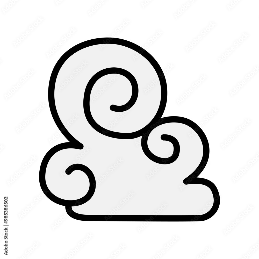 Cloud curl, fantasy cloud, oriental cloud, chinese cloud icon Cloud curl, fantasy cloud, oriental cloud, chinese cloud icon