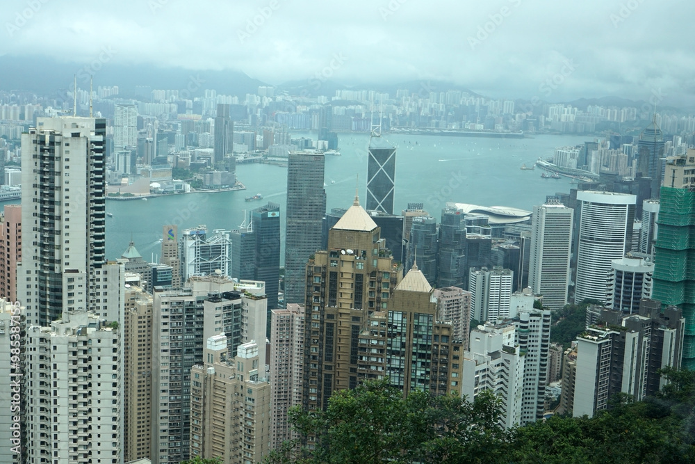 Obraz premium View of Hong Kong Island from The Peak.