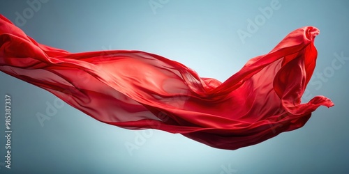 Red cloth flutters in the wind, red, cloth, flutters, wind, movement, vibrant, textile, flowing, fabric, motion, draping