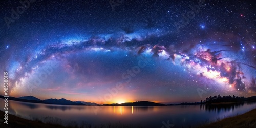 Milky Way galaxy during twilight, Milky Way, stars, night sky, astronomy, dusk, galaxy, celestial, space, cosmos, twilight