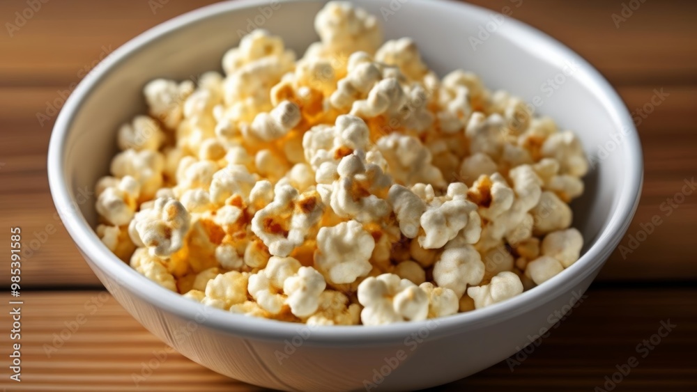 Deliciously popped corn ready to be savored Deliciously popped corn ready to be savored