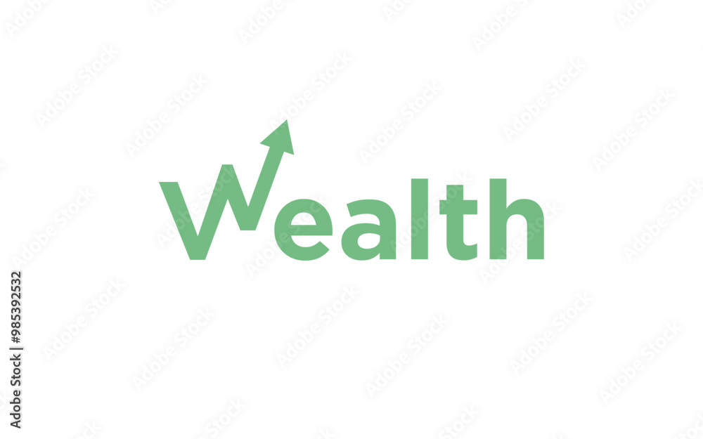 Wealth Investment Property text logo design. growth arrow design
