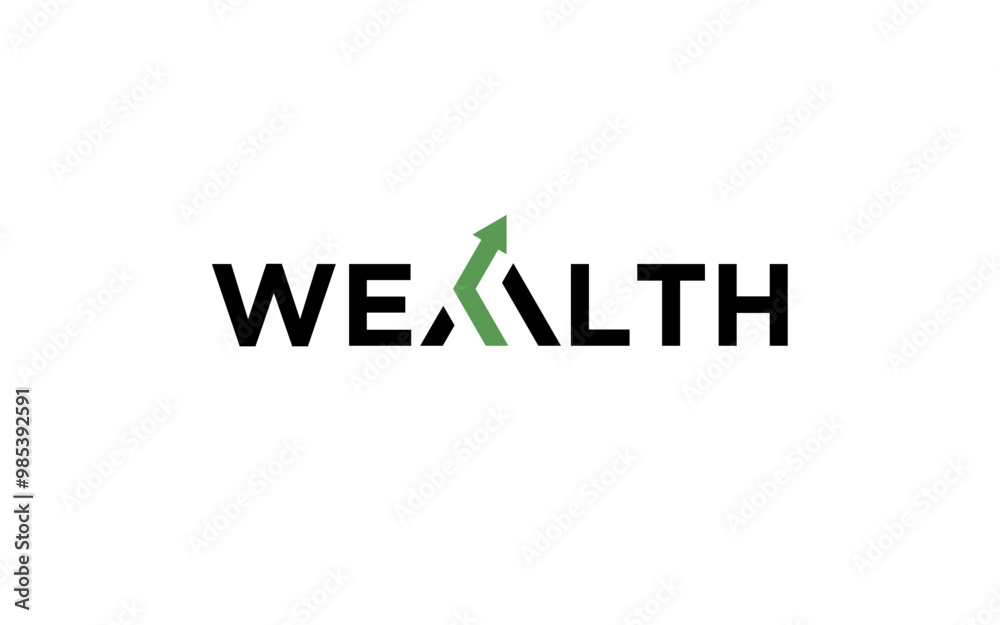Wealth Investment Property text logo design. growth arrow design Wealth Investment Property text logo design. growth arrow design