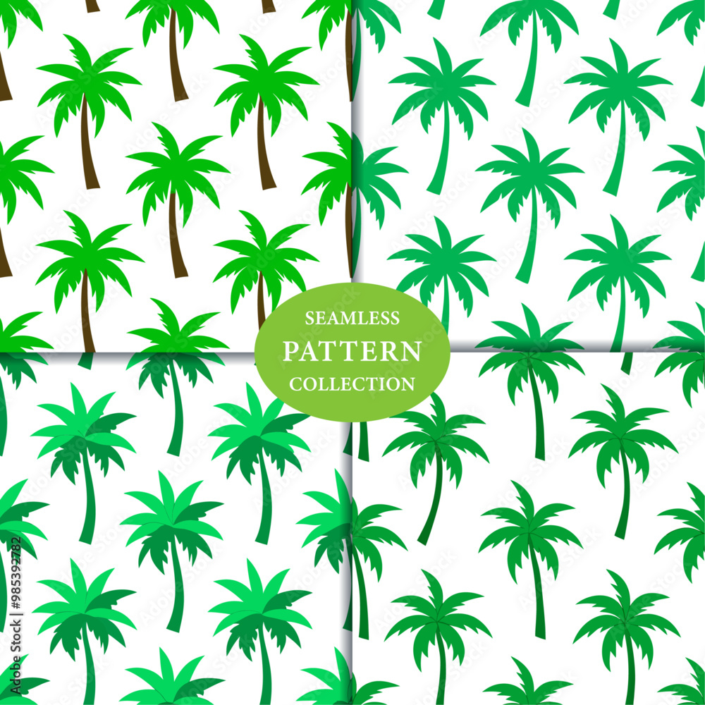Obraz premium green palm trees Seamless Pattern Background