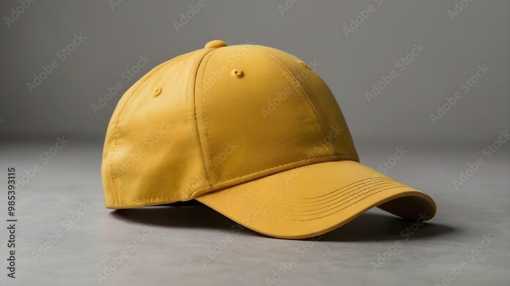 Fototapeta premium Blank yellow cap mockup for design presentation 