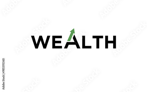 Wealth Investment Property text logo design. growth arrow design