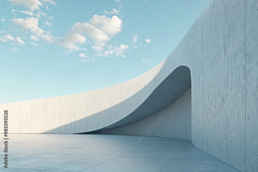 Abstract 3D rendering minimalist style architectural space scene Abstract 3D rendering minimalist style architectural space scene