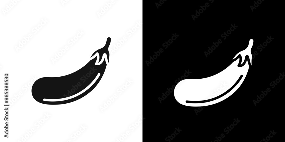 aubergine icon Flat vector set outline aubergine icon Flat vector set outline