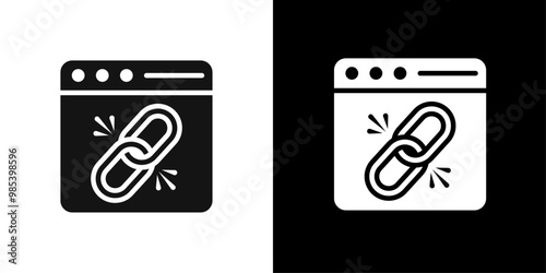 Backlink icon Flat vector set outline
