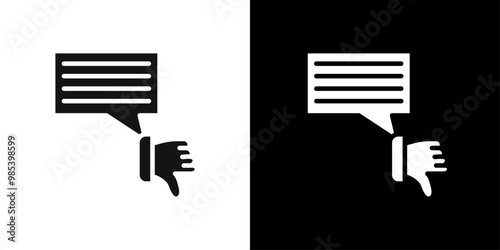 bad feedback icon Flat vector set outline