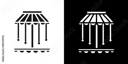 Carousel icon Flat vector set outline