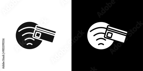 Contactless Payment icon Flat vector set outline