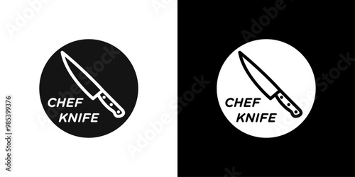 cooking chef knife icon Flat vector set outline