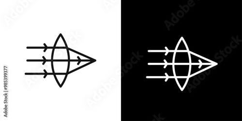 convex icon Flat vector set outline