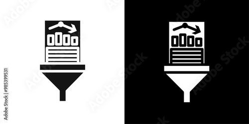 Data filtering icon Flat vector set outline