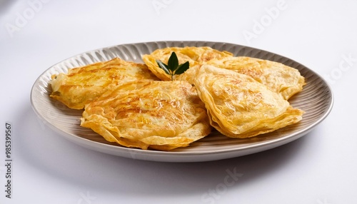 Malaysian Food, Roti Jala on white background isolated. photo