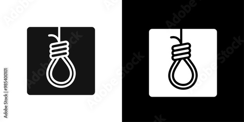 gallows icon Flat vector set outline