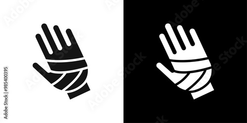 hand accident icon Flat vector set outline