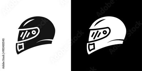 Helmet icon Flat vector set outline