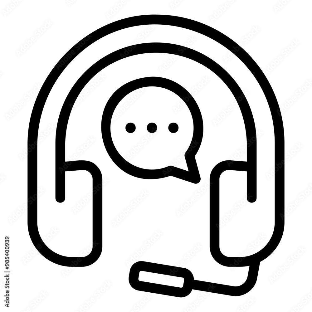 live chat Line Icon