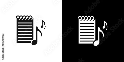 Lyrics icon Flat vector set outline