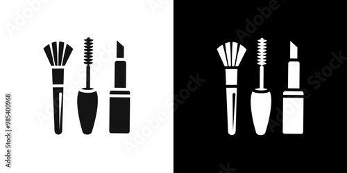 makeup icon Flat vector set outline