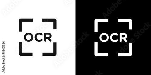 OCR icon Flat vector set outline