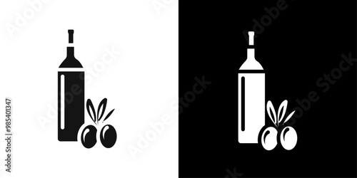 Olive oil icon Flat vector set outline