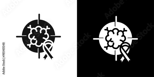 Oncology department icon Flat vector set outline