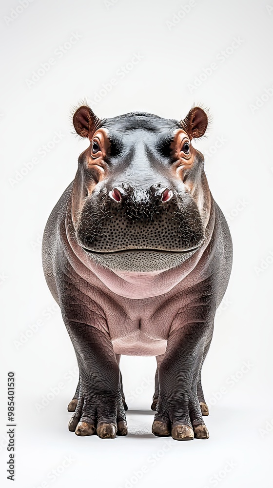 Close up Portrait of a Curious Juvenile Hippopotamus in Natural Habitat Close up Portrait of a Curious Juvenile Hippopotamus in Natural Habitat