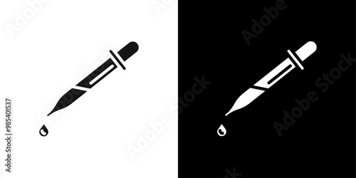 pipette icon Flat vector set outline