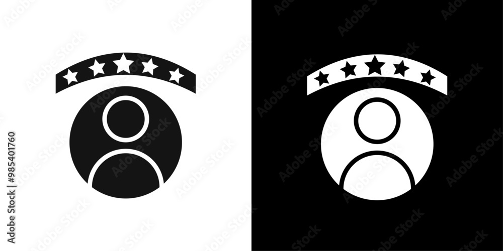 Rating employee icon Flat vector set outline Rating employee icon Flat vector set outline