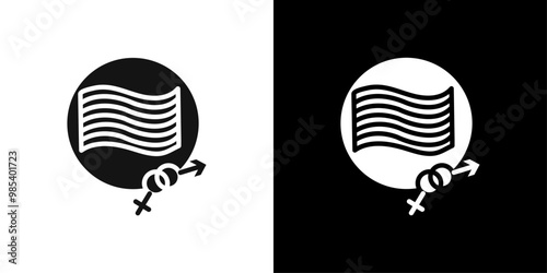 Rainbow LGBT flag icon Flat vector set outline