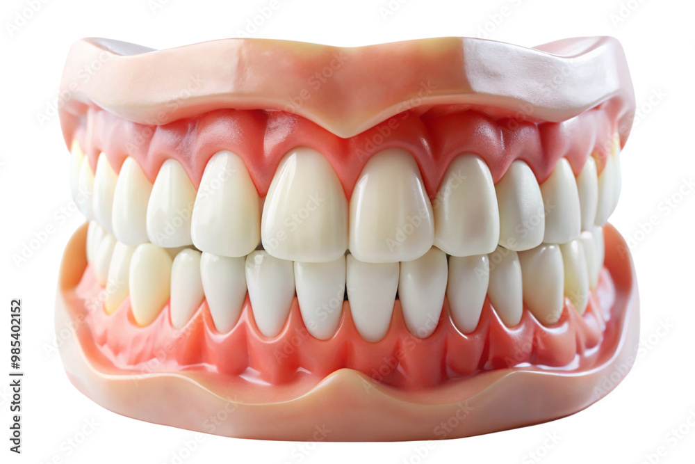 Fototapeta premium model of human ideal teeth isolated on a white background