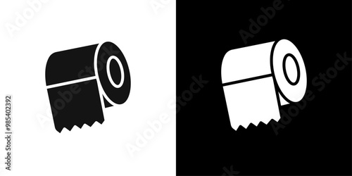 toilet tissue paper roll icon Flat vector set outline