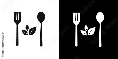 vegetarian food icon Flat vector set outline