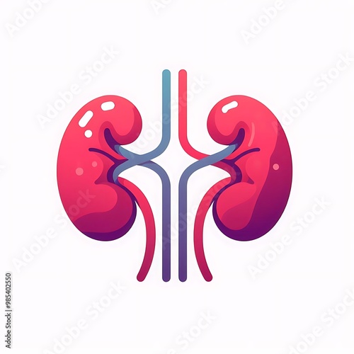 Wallpaper Mural Kidney, flat illustration of human body organ, graphics for medical education, treatment, hospital poster, banner Torontodigital.ca
