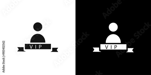 vip person icon Flat vector set outline