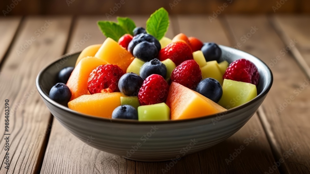 Fresh and vibrant fruit salad ready to be enjoyed Fresh and vibrant fruit salad ready to be enjoyed
