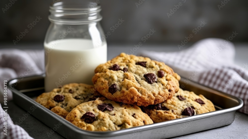 Delicious cookies and milk a classic treat Delicious cookies and milk a classic treat