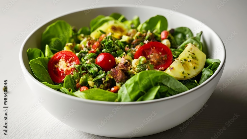 Fresh and vibrant salad ready to be savored Fresh and vibrant salad ready to be savored
