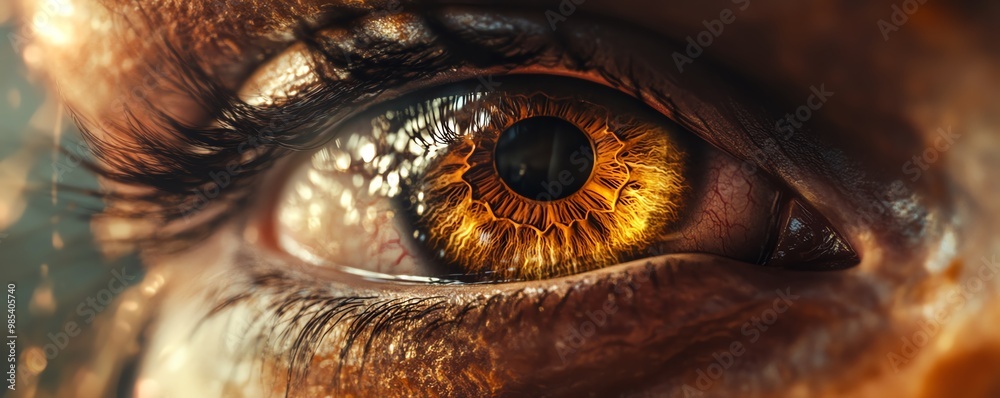 Close-up of a human eye with vivid details. Close-up of a human eye with vivid details.